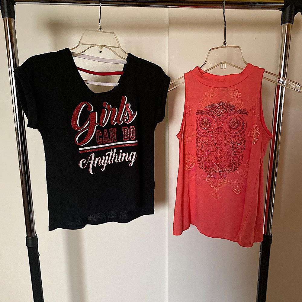 Beautees girls graphic t shirts size L.